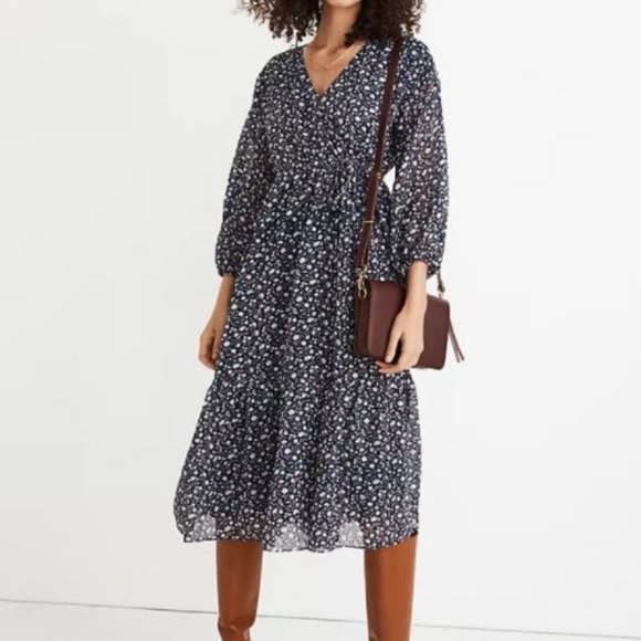 NWT MADEWELL Harvest Vine Tie Waist Midi Dress - Picture 2 of 6